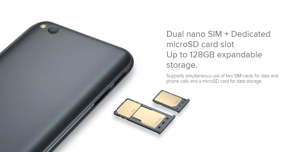 Redmi Go Dedicated MicroSD card slot