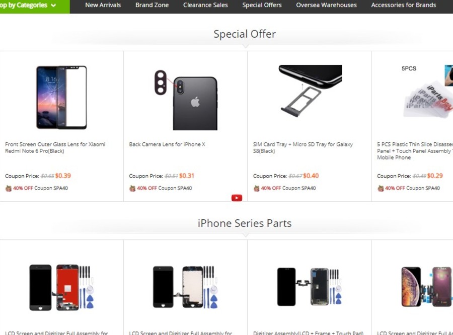Get Up To 40 Off On Mobile Repair And Replacement Parts On Sunsky