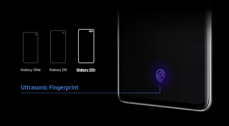 Resultado de imagem para galaxy s10 ultrasonic fingerprint