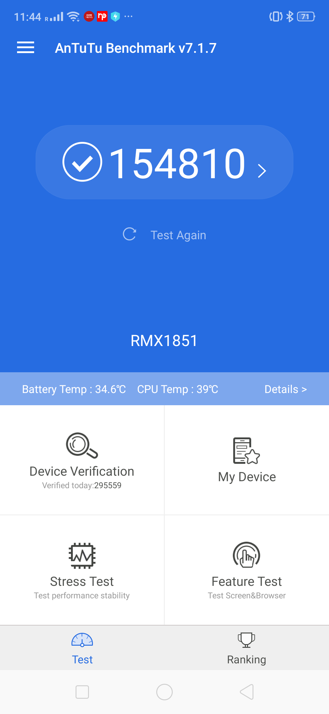 Realme 3 Pro Benchmark Result