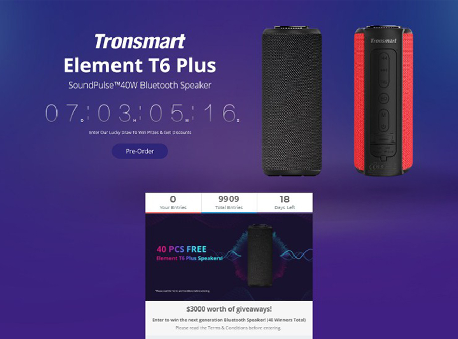 Tronsmart T6 Plus 40W Blutooth Speaker Pre-Order