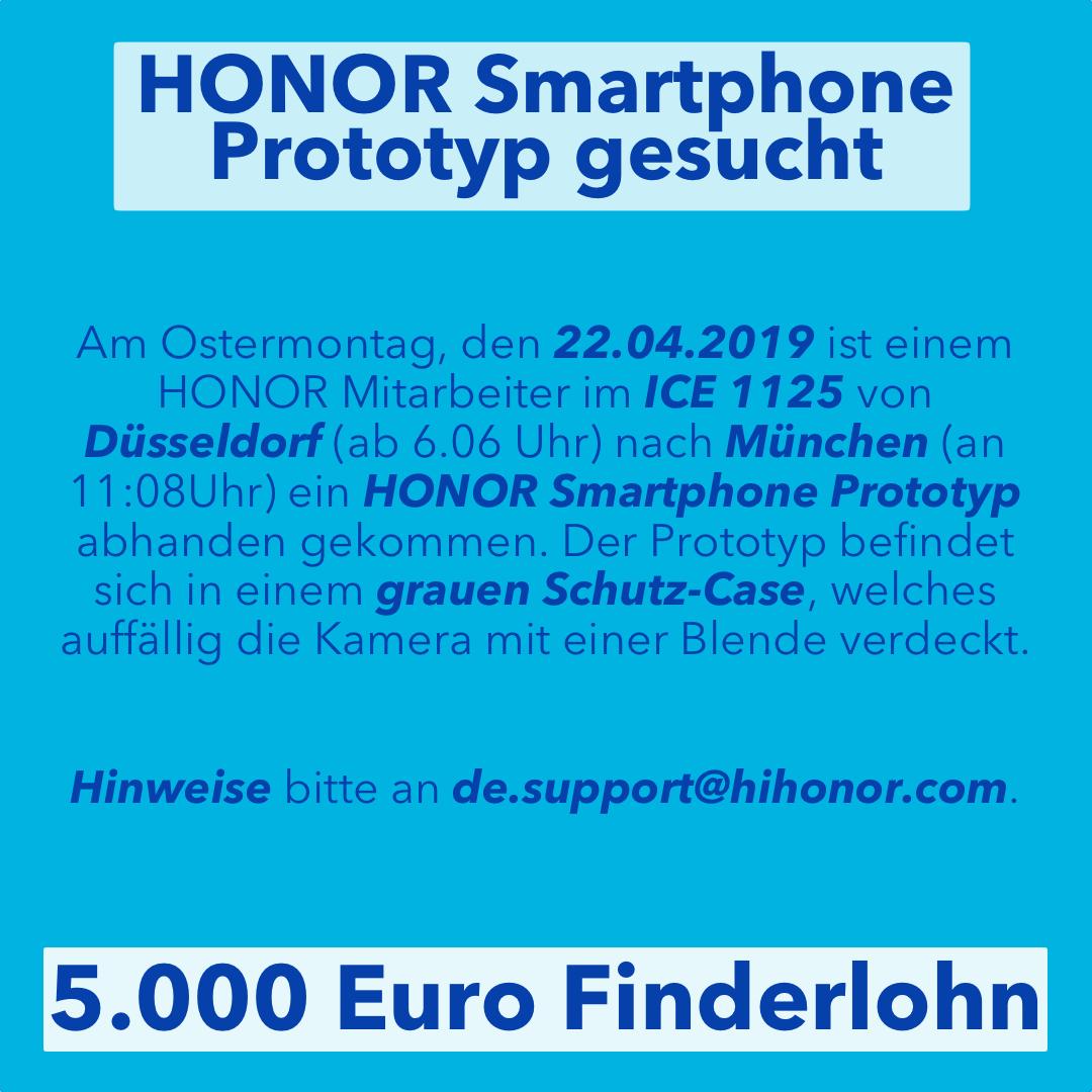 Honor Prototype Smartphone Lost