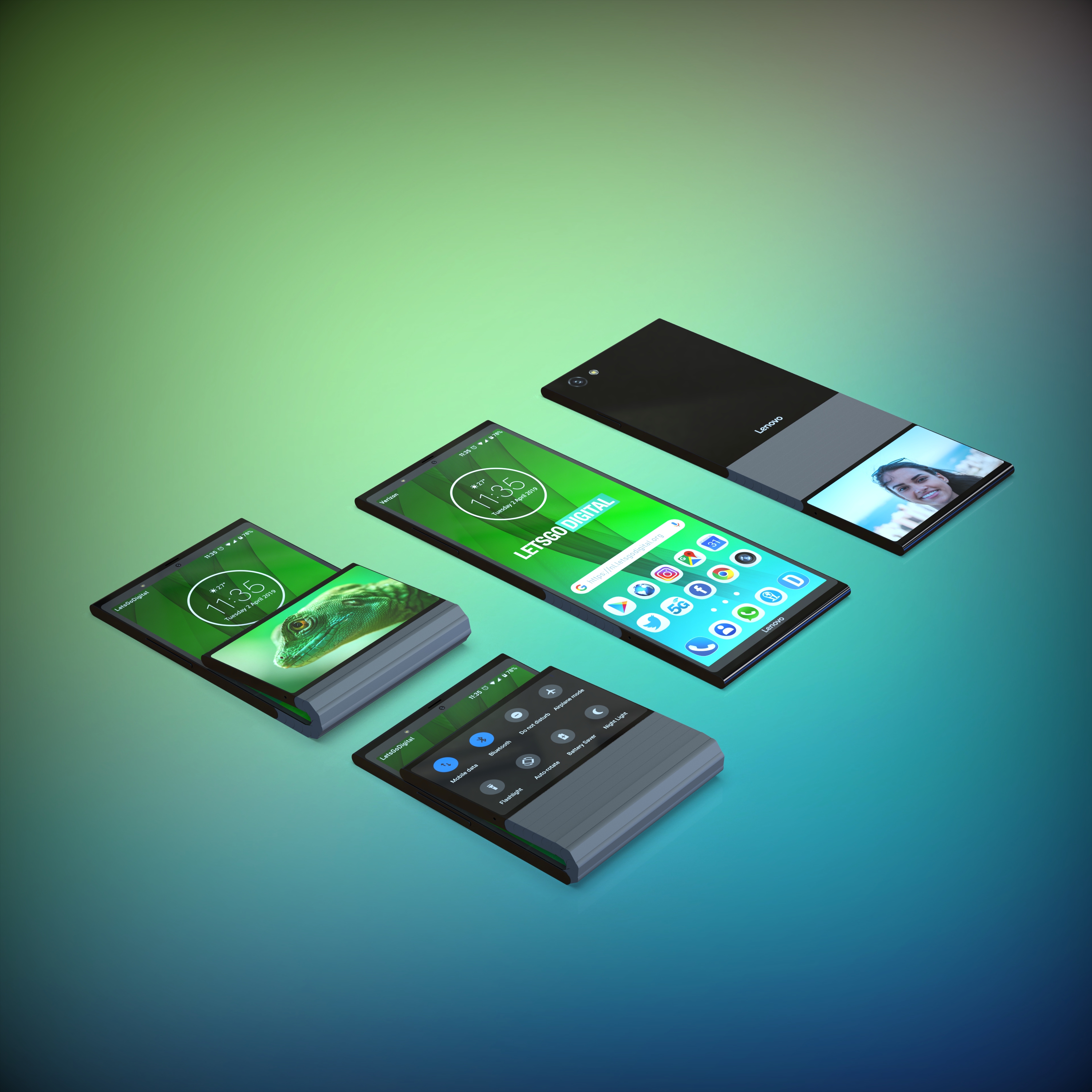 Lenovo Foldable Smartphone Render