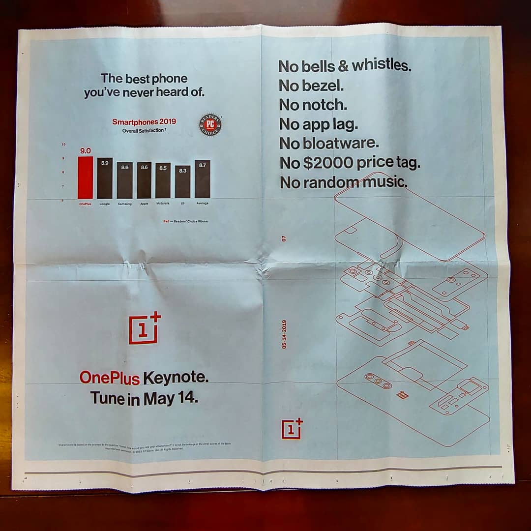 OnePlus 7 Pro Newspaper Ad