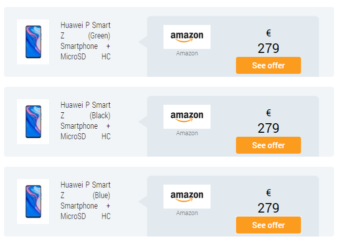 Huawei P Smart Z Amazon Price
