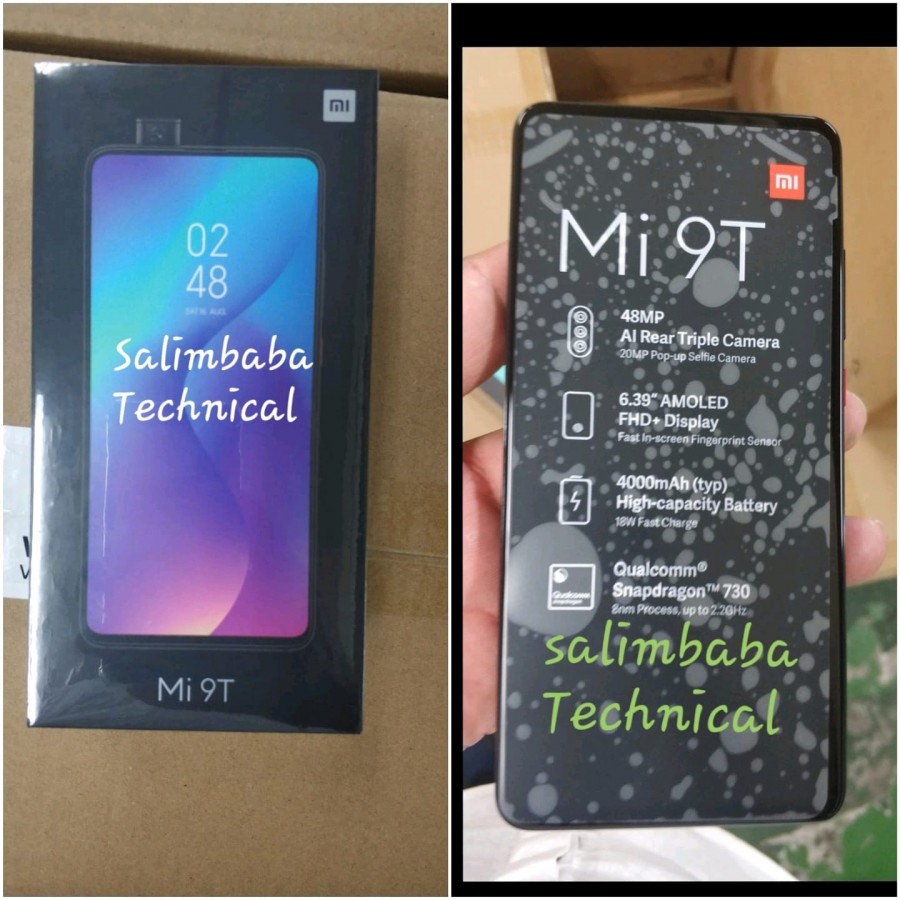 Penampakan kardus dan ponsel Xiaomi Mi 9T.