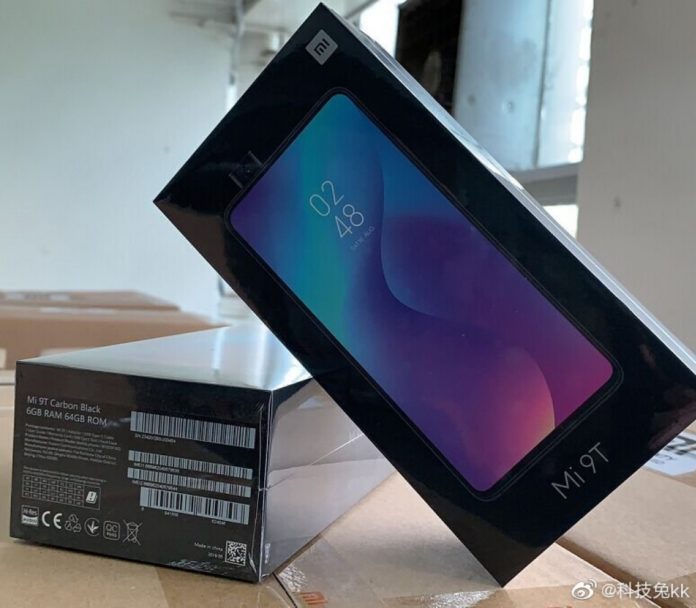 Penampakan kardus dan ponsel Xiaomi Mi 9T. (gizmochina)
