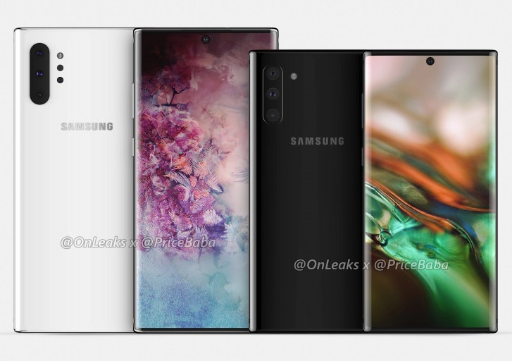 Galaxy Note 10 and Note 10 Pro renders