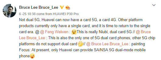 Huawei Bruce Lee Mate 20 X 5G dual-SIM support