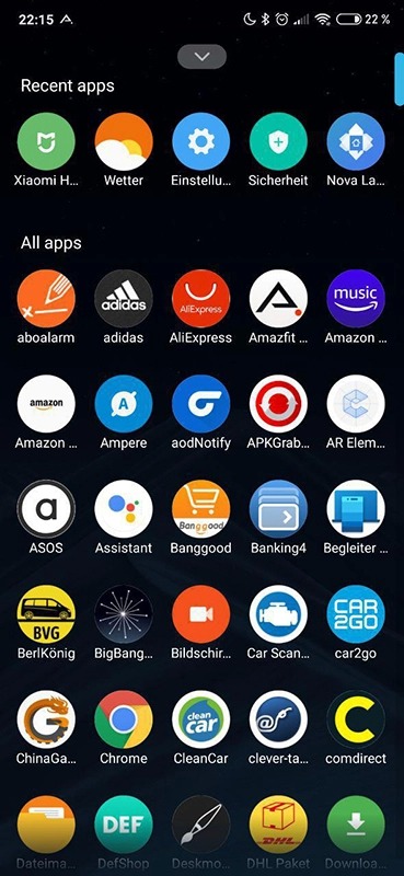 MIUI App Drawer