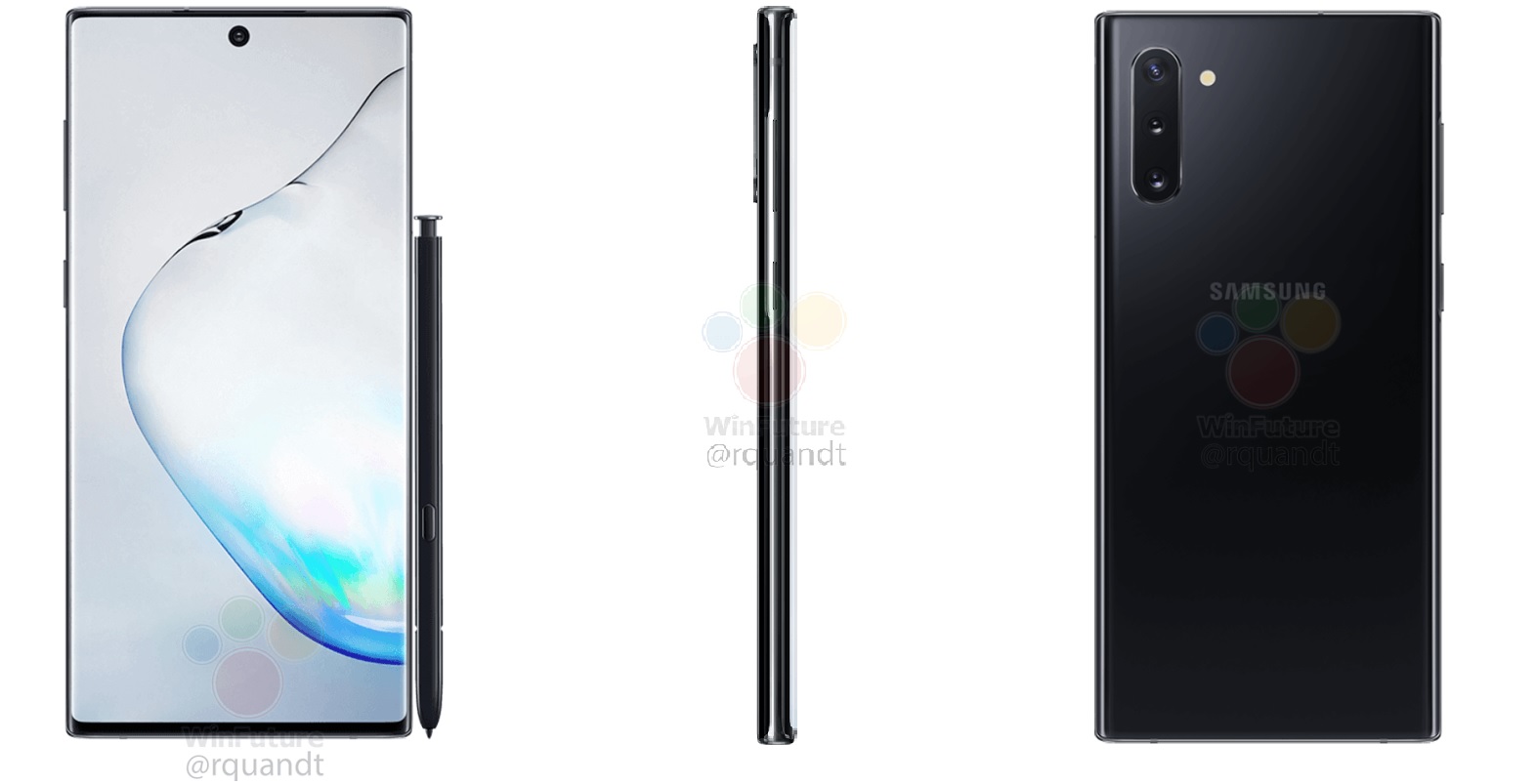 Penampakan Samsung Galaxy Note 10 warna hitam.