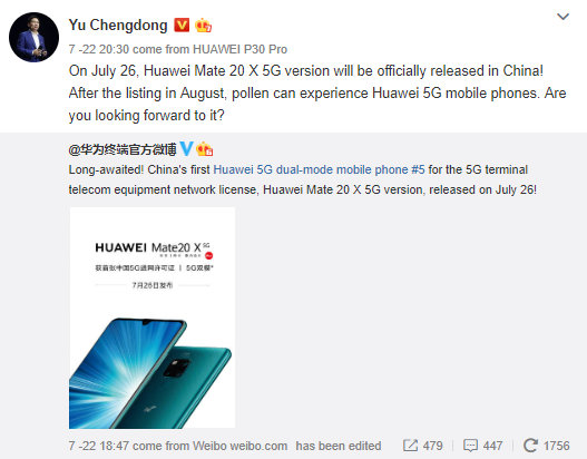 Huawei Mate 20 X 5G August release