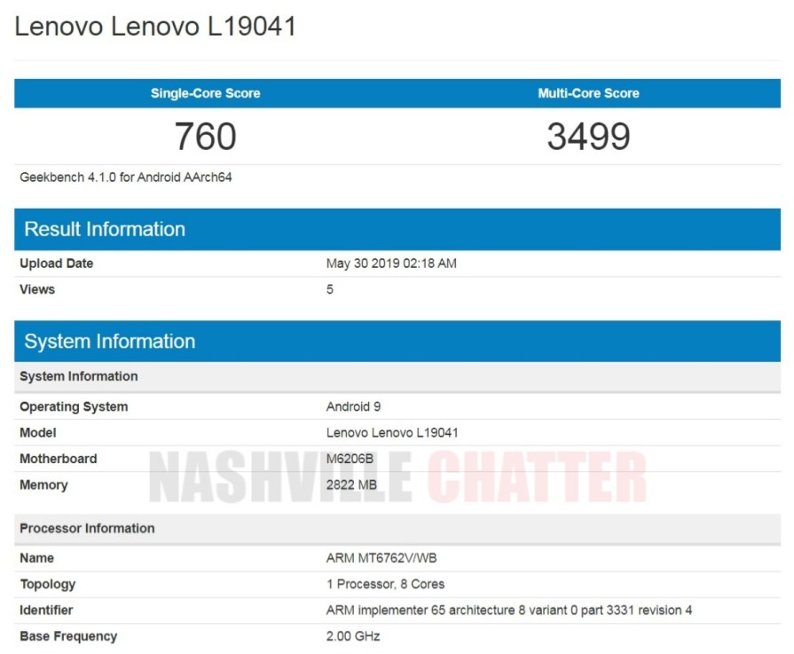 Lenovo A6 Note Geekbench