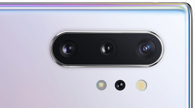 Penampakan triple kamera dan ToF kamera Samsung Galaxy Note 10+.