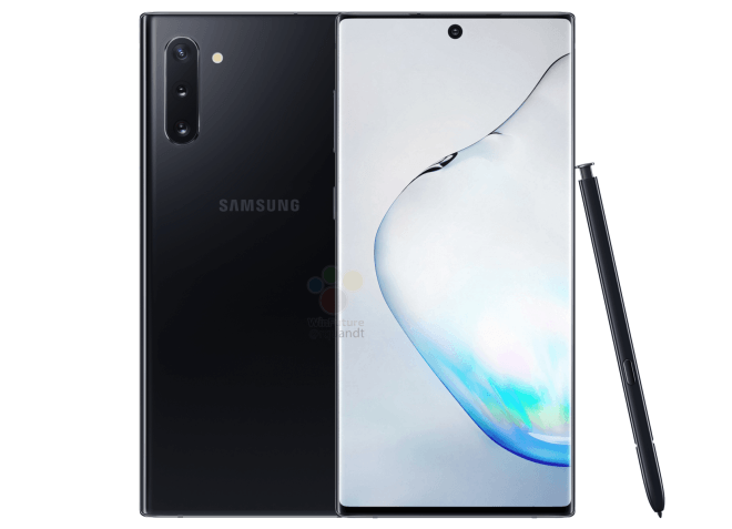 Samsung Galaxy Note 10 render