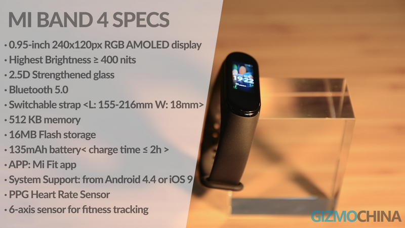 Mi Band 4 Specs