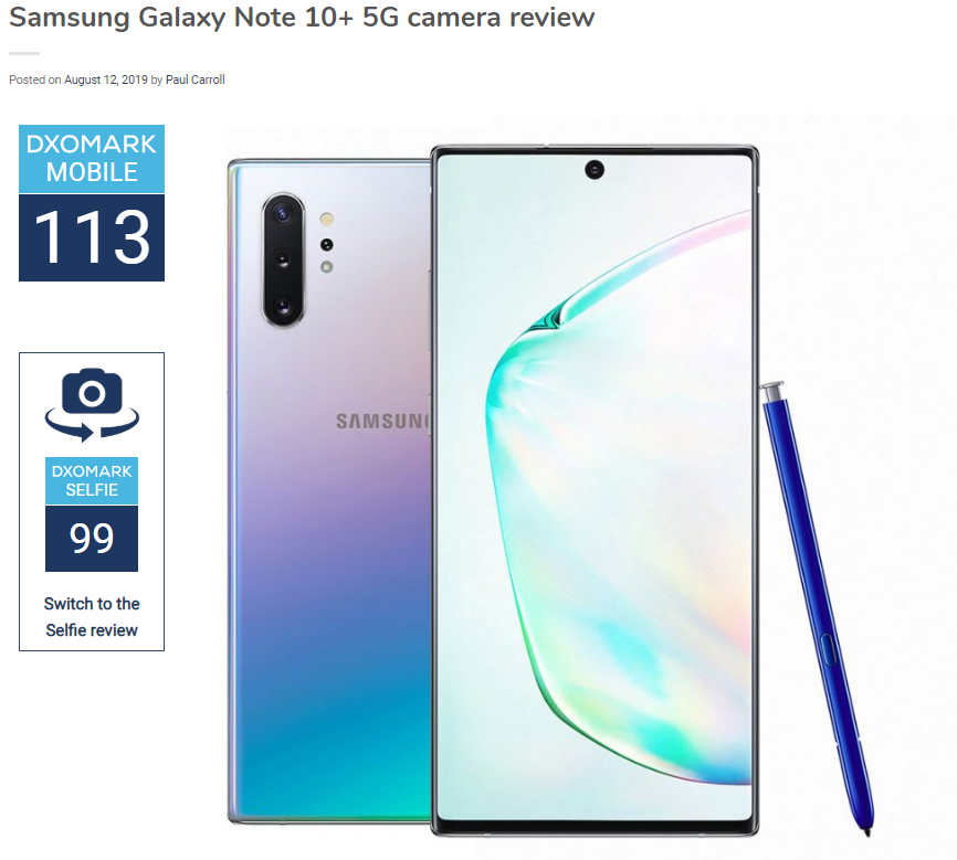 Galaxy Note10 5G DxOMark