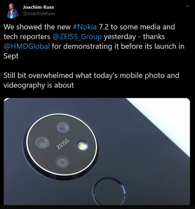 Nokia 7.2 tweet