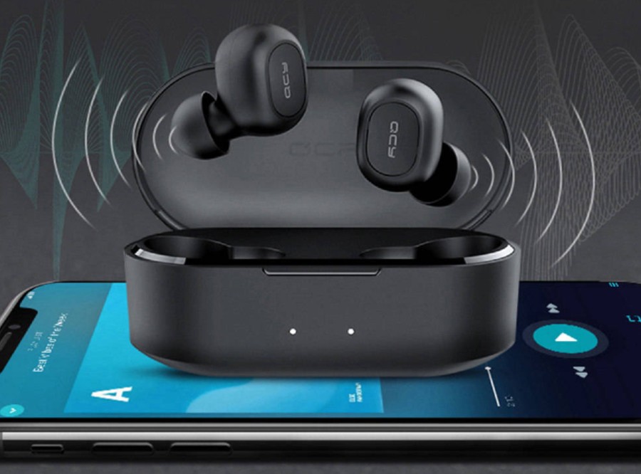 QCY T2S Bluetooth 5.0 TWS Earphones Wireless Charging Siri Google Assistant 800mAh Charging 