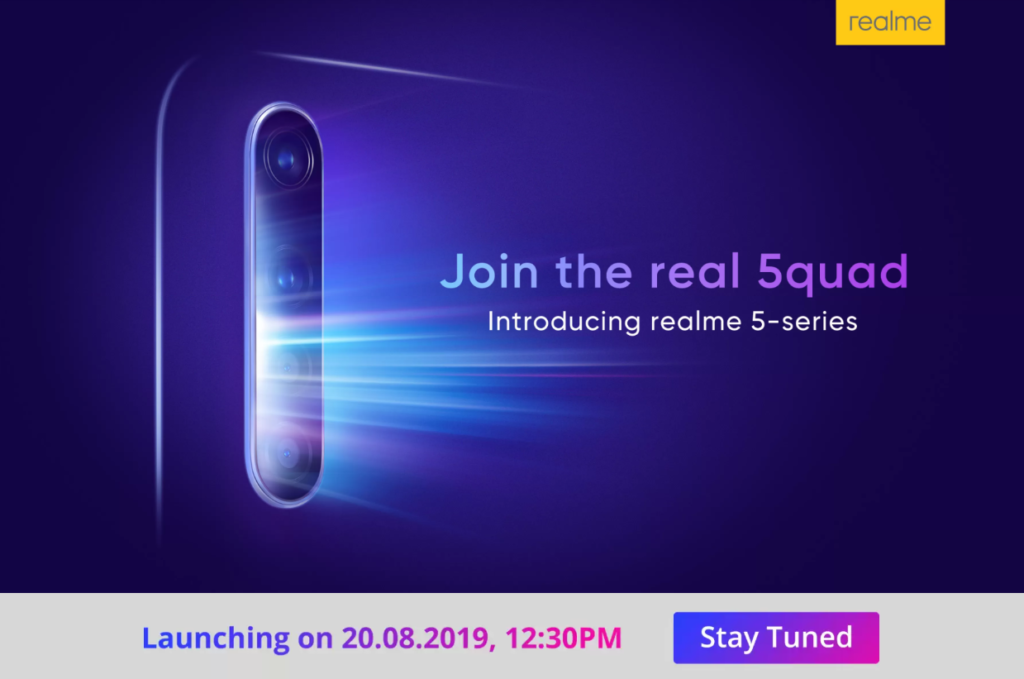 Realme 5 series August 20 launch