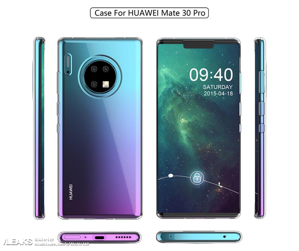 Huawei Mate 30 Pro case renders
