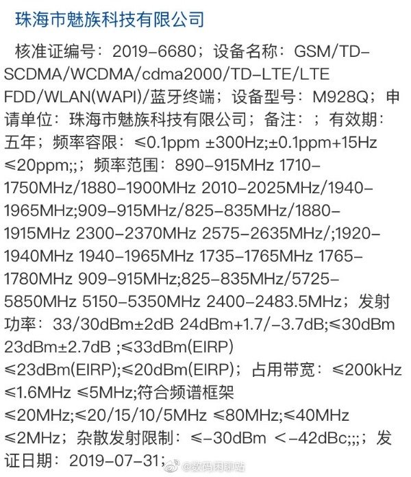 Meizu Smartphone Certified China