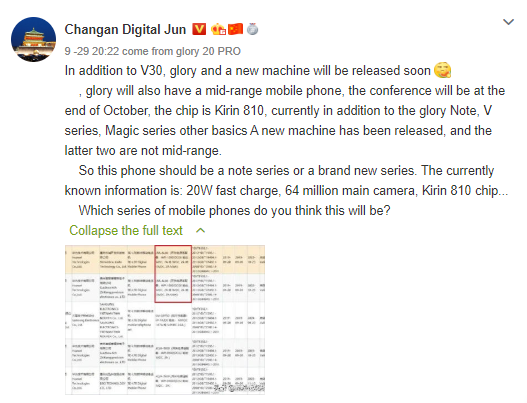 New Honor Note series phone and Honor V30 5G may debut in October end ...
