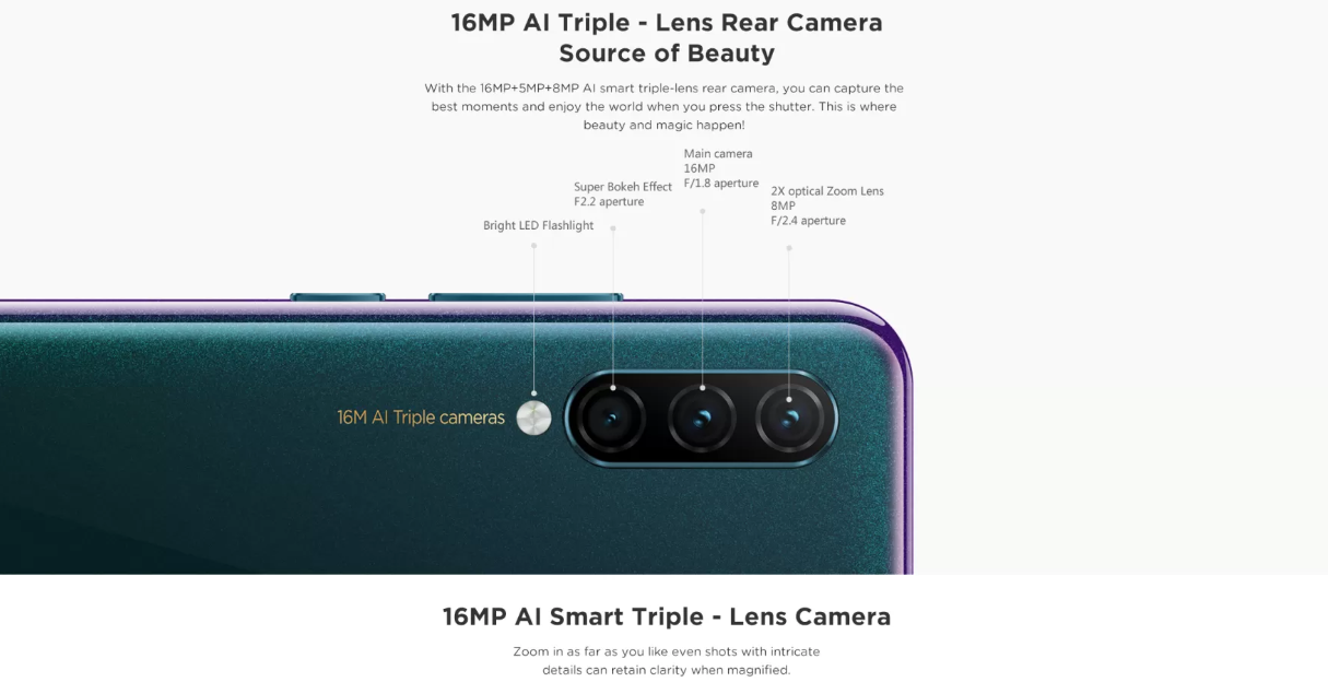 Lenovo K10 Note cameras