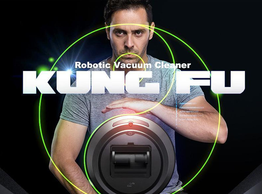 PUPPYOO WP615 Smart Robot Vacuum Cleaner with Intelligent Cleaning Route Cyclone+HEPA Double Filtration Automatic Back Charging 1000Pa 2600mAh - EU with Adapter