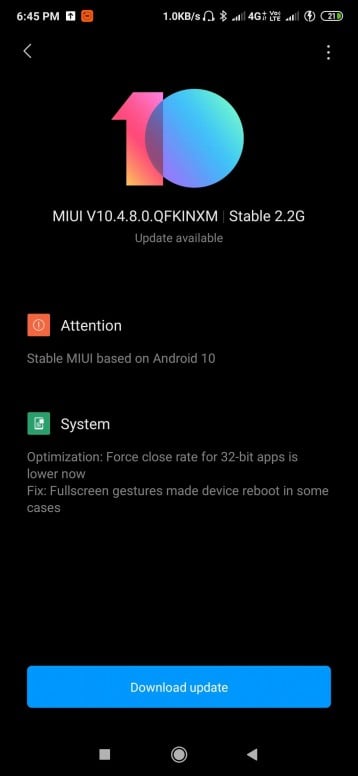 Redmi K20 Pro Android 10 update-