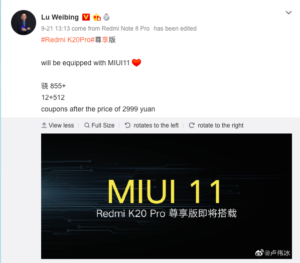 Redmi K20 Pro Exclusive Edition MIUI 11
