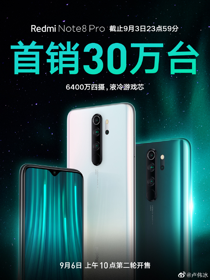 Redmi Note 8 Pro ha superado las 300 mil unidades vendidas en China