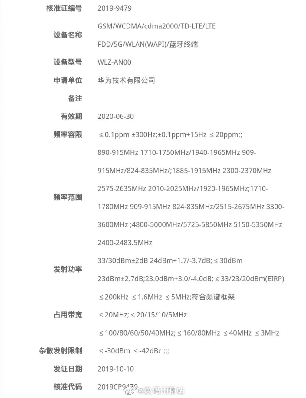 Huawei Nova 6 5G CMIIT