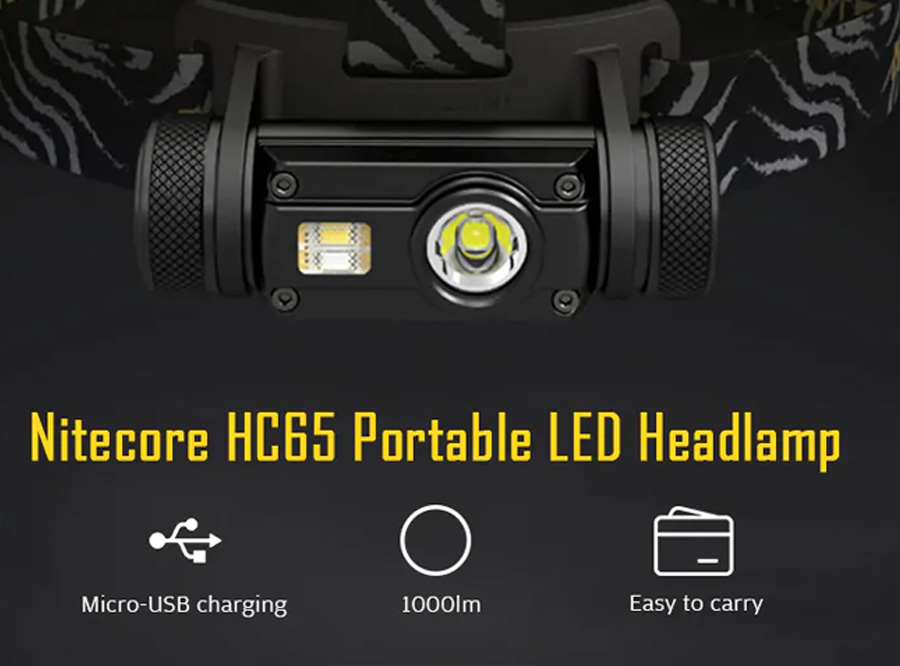 Nitecore HC65 Portable 1000lm LED Headlamp with 18650 Battery