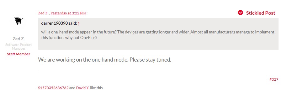 OnePlus OxygenOS One-Handed Mode