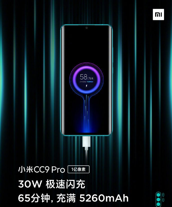 XIaomi Mi CC9 Pro 30W Fast Charging