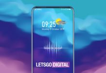 ZTE patents phone with punch hole hidden between network icons ZTE punch hole patent render