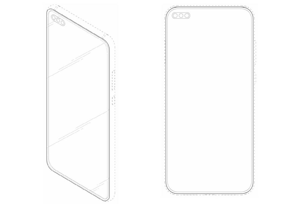 Penampakan paten terbaru pada bagian layar depan ponsel Samsung.