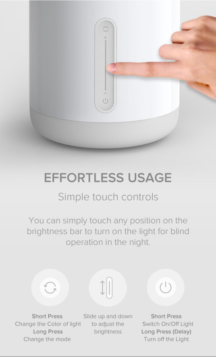 Yeelight Mi Bedside Lamp 2 – Nachttischlampe Mit Einstellbarer Farbtemperatur