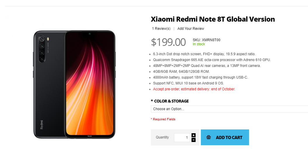 Xiaomi Punya Redmi Note 8T, Bawa Fitur Baru