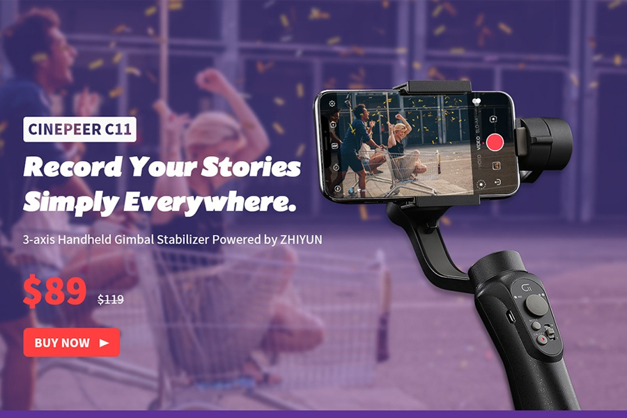 Cinepeer C11 3-axis Smartphone Handheld Gimbal Stabilizer