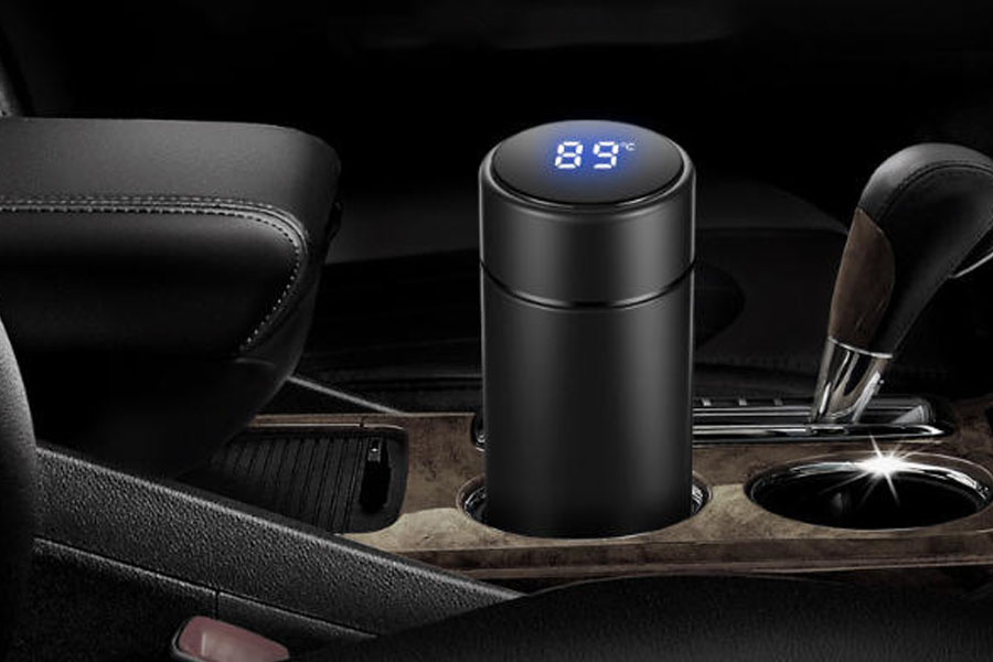 IPRee 500ml Vacuum Thermos LCD Temperature Display Water Bottle