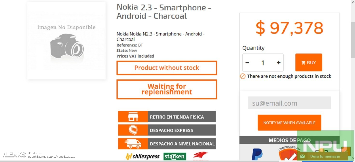 Nokia 2.3 Chilean price