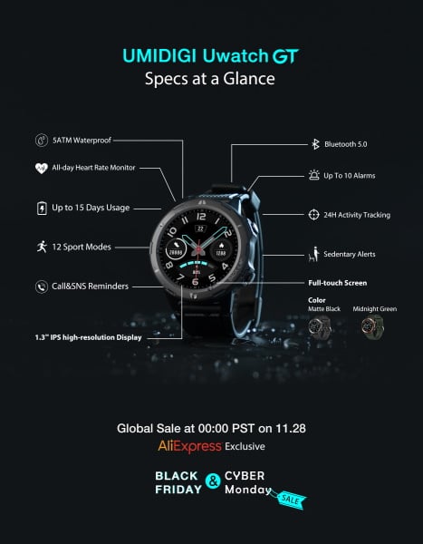 REVIEW: Umidigi Uwatch GT Sports Smartwatch, 5ATM, Bluetooth 5.0 