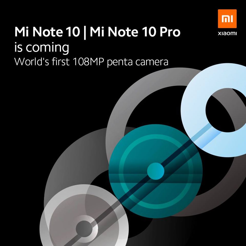 Xiaomi Mi Note 10 Pro Launching in India Soon with 108MP Penta Camera
