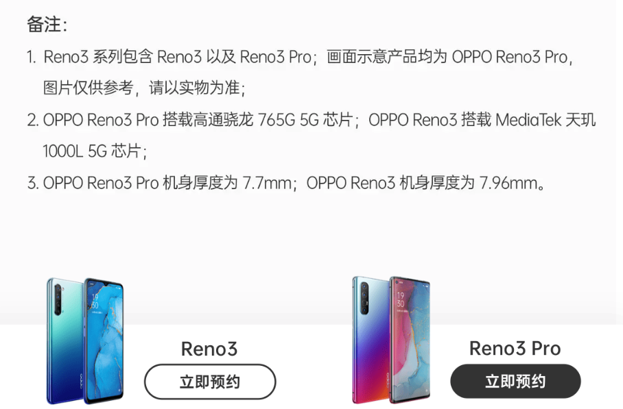 OPPO Reno3 Dimensity 1000L