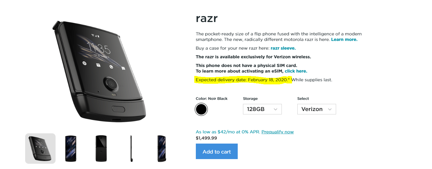 Motorola RAZR (2019) postponed b