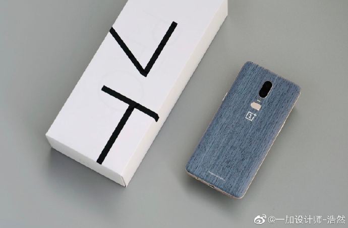 OnePlus 6 Wood Canvas Blue Model