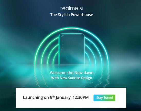 Realme 5i January 9 India launch date