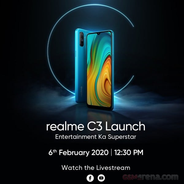 Realme C3 launch poster